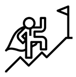 頂上へ登るアイコン